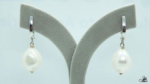 Pendientes en plata con perlas